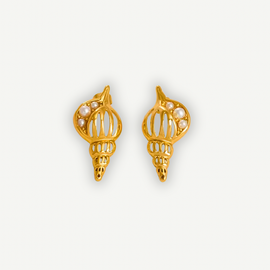 Coral shell earring
