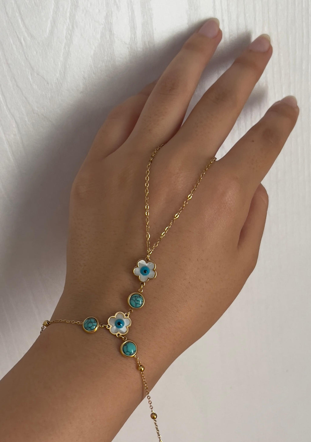 Flower evileye handchain