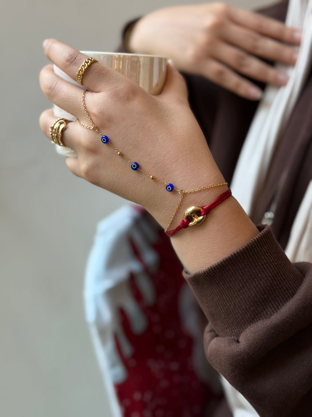 Evil gold handchain