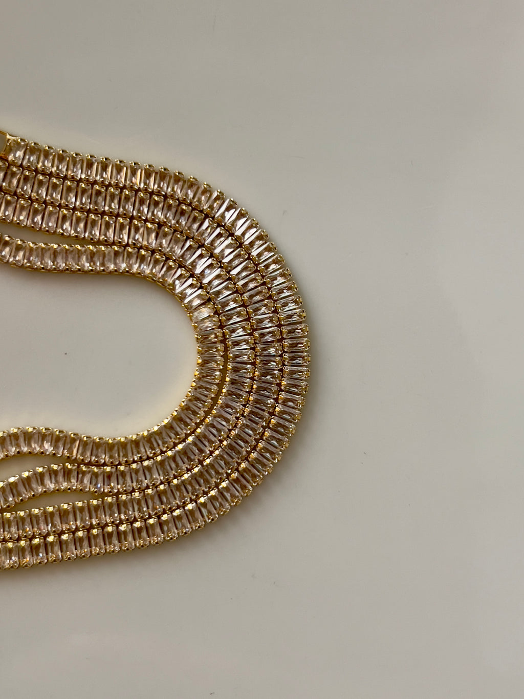 Gold baguette tennis