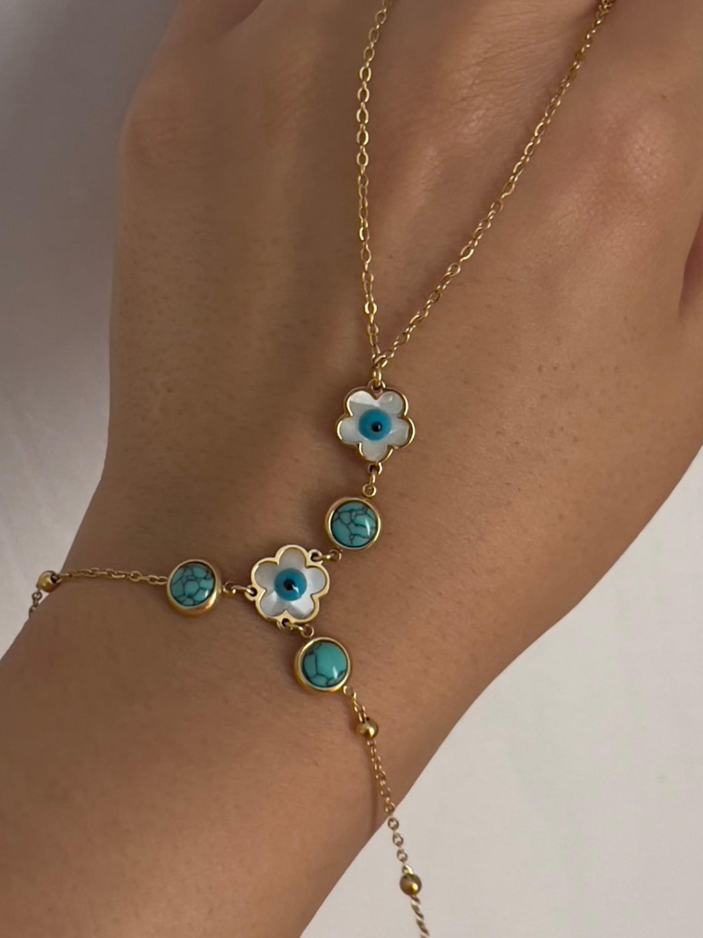 Flower evileye handchain